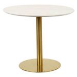 Стол обеденный T-320 агария белый мрамор 90 см