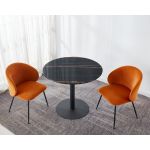 Стіл круглий T-320 чорна магма 90 см