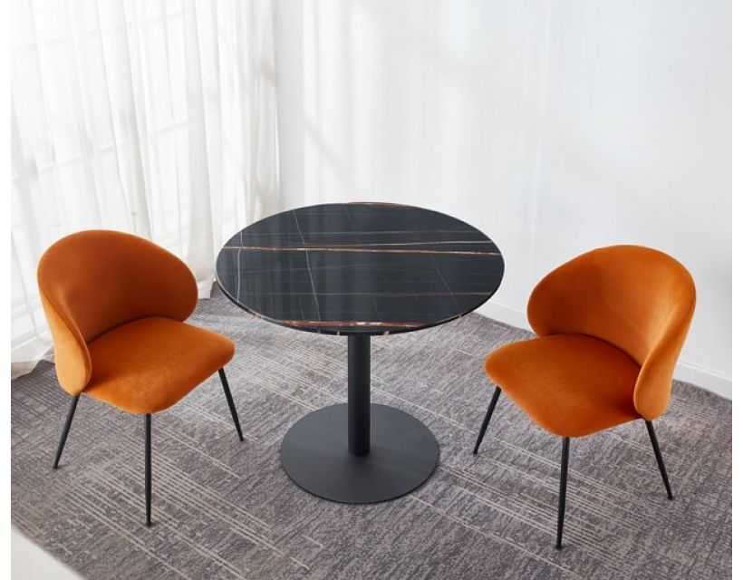 Стіл круглий T-320 чорна магма 90 см в інтернет магазині "Меблі Даром"