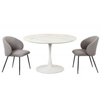 Стіл круглий T-321 сівела білий мармур 120 см