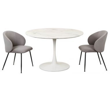 Стол обеденный T-321 сивелла белый мрамор 120 см Стол обеденный T-321 сивелла белый мрамор 120 см