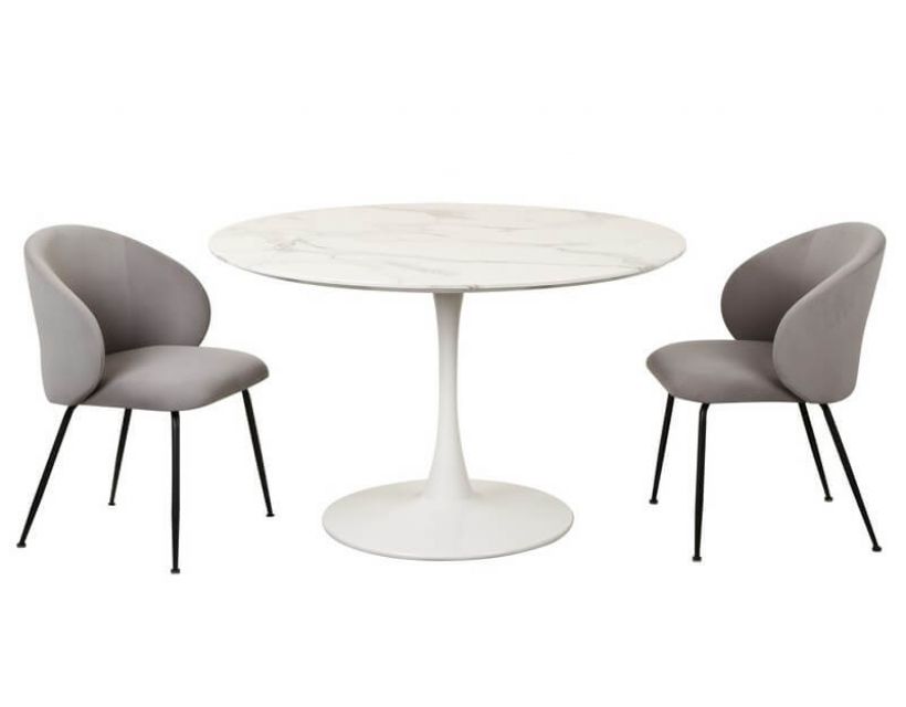 Стіл круглий T-321 сівела білий мармур 120 см в інтернет магазині "Меблі Даром"