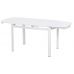Стол раскладной стеклянный T-600 снежно-белый 120(+60)*80*75см VETRO Modern (Ветро) в интернет-магазине "Мебли Даром"