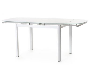 Стіл розкладний скляний T-600-2 білий 100 (+60) * 70 * 75 см
