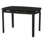 Стол раскладной стеклянный T-600 черный 120(+60)*80*75см