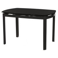 Стол раскладной стеклянный T-600 черный 120(+60)*80*75см