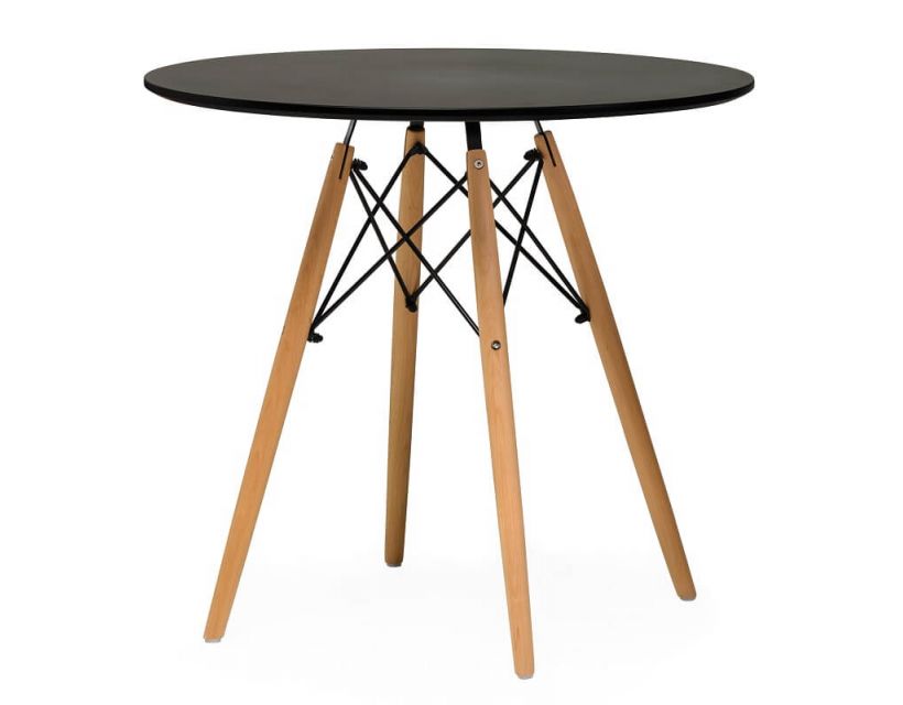 Стол обеденный TM-35 черный 80 см VETRO Modern (Ветро) в интернет-магазине "Мебли Даром"