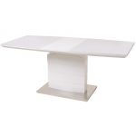 Стіл розкладний скляний TM-50 білий 140(+40)*80*76см