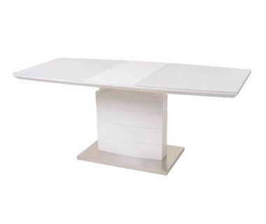 Стіл розкладний скляний TM-50-1 білий 120(+40)*80*76см