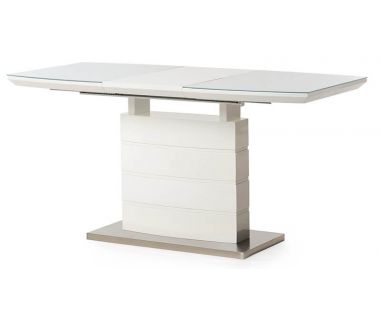 Стіл розкладний скляний TM-50-2 білий 110 (+40) * 70 * 76 см