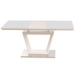 Стіл розкладний скляний TM-51-1 білий 120(+40)*80*76см