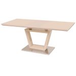 Стіл розкладний скляний TM-51 бежевий 140(+40)*80*76см