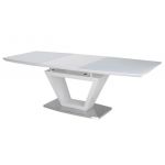 Стіл розкладний скляний TM-53 білий 160(+60)*90*76 см