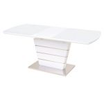 Стіл розкладний скляний TM-55 білий 140(+40)*80*76 см