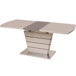 Стіл розкладний скляний TM-55 капучіно - лате 140(+40)*80*76 см