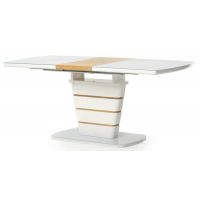 Стіл розкладний скляний TM-59-1 білий, дуб 120 (+40) * 80 * 76 см