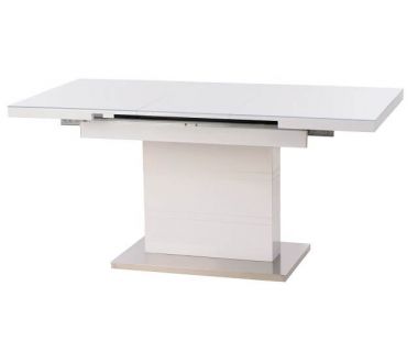 Стіл розкладний скляний TM-60 білий 120(+40)*80*76 см