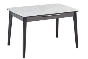 Стол раскладной TM-76 белый мрамор, керамика 120 (+30) * 80 * 75 см