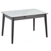 Стол раскладной TM-76 белый мрамор, керамика 120 (+30) * 80 * 75 см