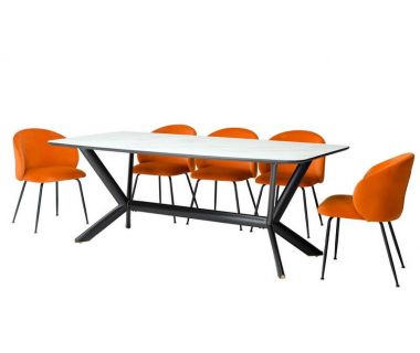 Стіл обідній TM-90 аляска білий мармур 200 * 100 см