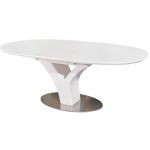 Стіл розкладний скляний TML-512 білий сатин 160(+40)*95*76 см