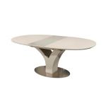 Стіл розкладний скляний TML-512 бежевий 160(+40)*95*76 см