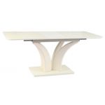 Стіл розкладний скляний матовий TML-515 молочний 140 (+40) * 80 * 76 см