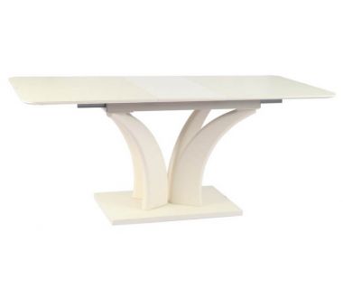 Стіл розкладний скляний матовий TML-515 молочний 140 (+40) * 80 * 76 см