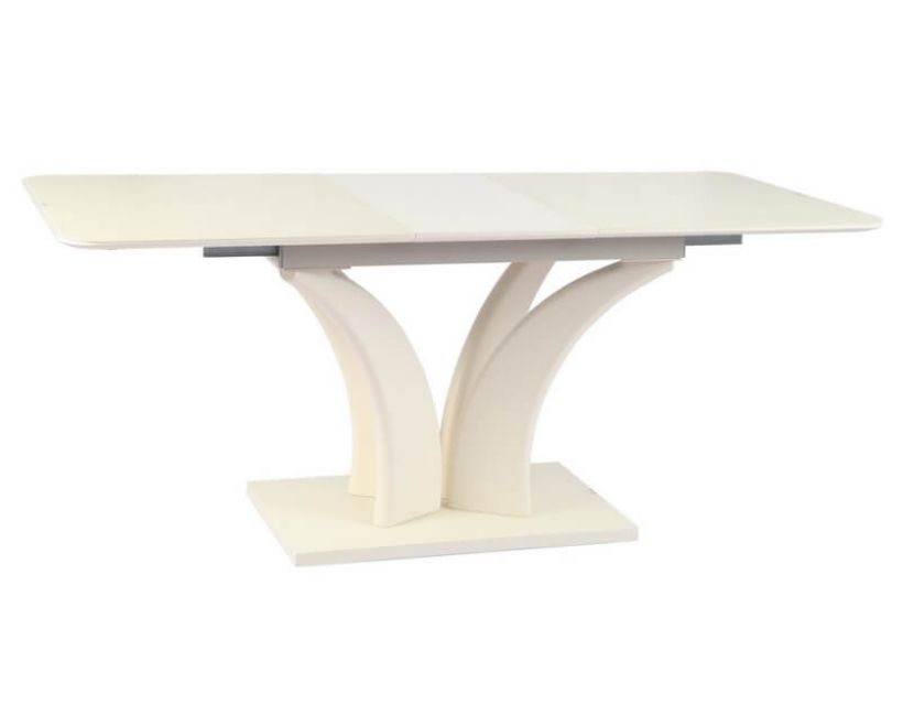 Стіл розкладний скляний матовий TML-515 молочний 140 (+40) * 80 * 76 см в інтернет магазині "Меблі Даром"