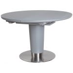 Стіл розкладний скляний TML-518 сірий сатин 120(+40)*120*76 см