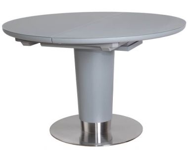 Стіл розкладний скляний TML-518 сірий сатин 120(+40)*120*76 см