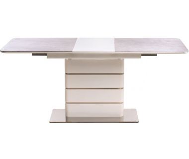 Раскладной стол TML-530 grigio/crema + белый 140(+40)*80*76 см