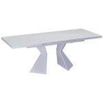Стіл розкладний скляний TML-535-2 білий сатин 140(+35)*85*76 см