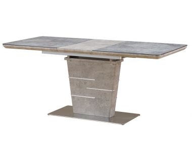Стіл розкладний скляний TML-540 сірий бетон 140 (+40) * 80 * 75 см