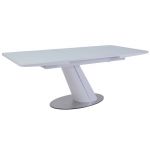 Стіл розкладний скляний TML-541-1 білий сатин 160(+40)*90*76 см