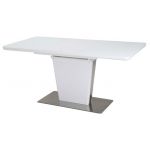 Стіл розкладний скляний TML-555-1 білий сатин 120(+40)*80*76 см