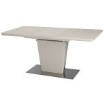 Стіл розкладний скляний TML-555-1 бежевий сатин 120(+40)*80*76 см