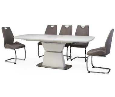 Стіл розкладний скляний TML-750 білий матовий 160 (+40) * 90 * 76 см