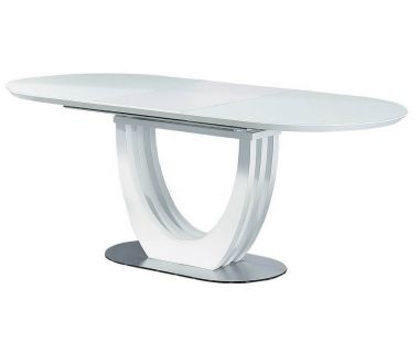 Стіл розкладний скляний матовий TML-760 білий 150 (+50) * 90 * 76 см