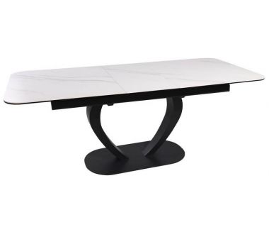 Великий розкладний стіл TML-815 білий мармур, кераміка 160 (+40) * 89,5 * 76 см