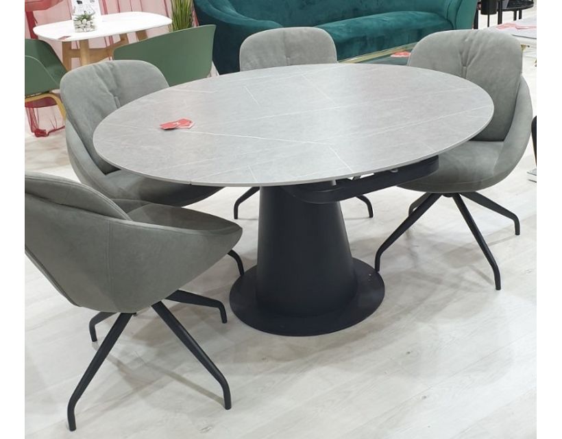 Розкладний круглий керамічний стіл TML-831 грей стоун в інтернет магазині "Меблі Даром"