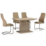 Раскладной стол стеклянный матовый TMM-50-1 капучино