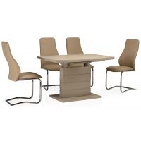 Раскладной стол стеклянный матовый TMM-50-1 капучино