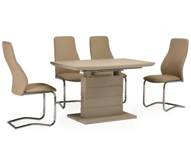 Розкладний стіл скляний матовий TMM-50-1 капучіно