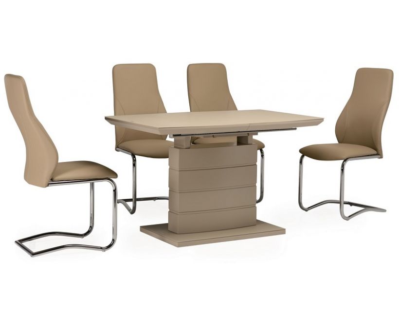 Раскладной стол стеклянный матовый TMM-50-1 капучино в интернет-магазине "Мебли Даром"