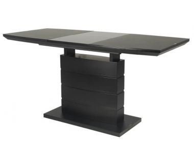 Стіл розкладний скляний TMM-50-2 чорний матовий 110 (+40) * 70 * 76 см VETRO (Ветро)