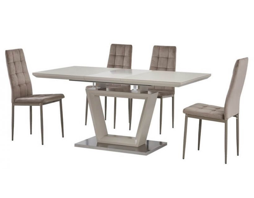 Раскладной стол стеклянный матовый TMM-51-1 капучино в интернет-магазине "Мебли Даром"