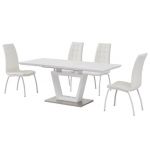 Раскладной стол стеклянный матовый TMM-51 белый