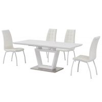 Раскладной стол стеклянный матовый TMM-51 белый