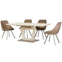 Раскладной стол стеклянный матовый TMM-51-1 молочный